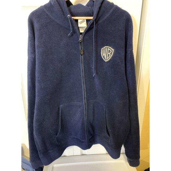 Warner Bros Looney Tunes Fleece Jacket Men’s Sz XL Navy Blue Full Zip - Picture 8 of 8